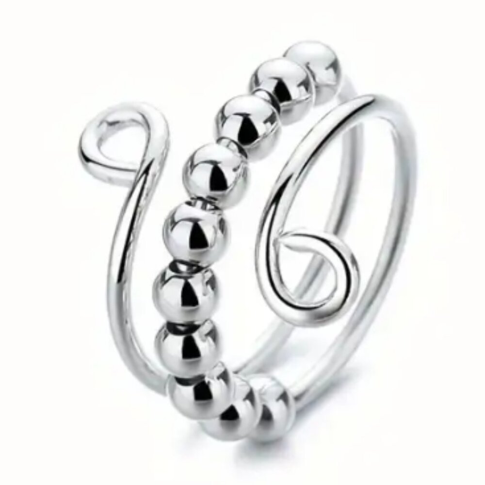 Silver Loop - Sensory, Fidget, Spinner, or Worry Ring -  Adjustable Sizing